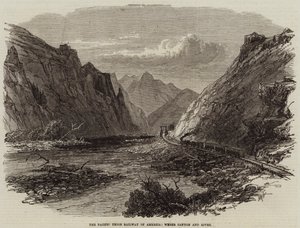 El ferrocarril de la Unión del Pacífico de América, Weber Canyon y River de Edmund Morison Wimperis